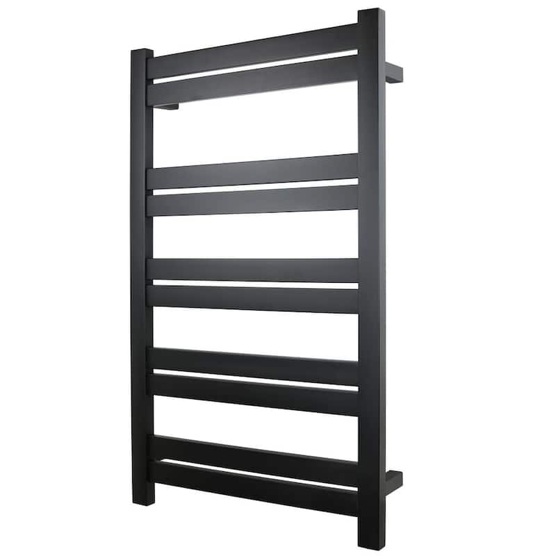 10-Bar Grande Towel Warmer, Hardwired, Black Stainless Steel