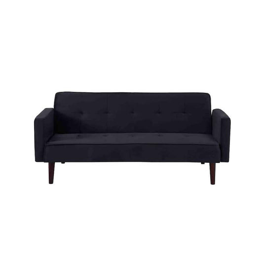 Taylor 72 in. W Black 2-Seats Tufted Velvet Sofa Bed Sleeper