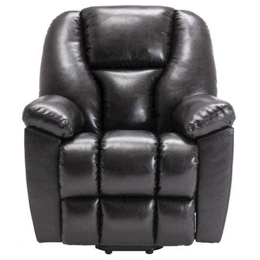 Sonora Black PU Leather Power Lift Recliner Chair with Adjustable Massage with Heat Function