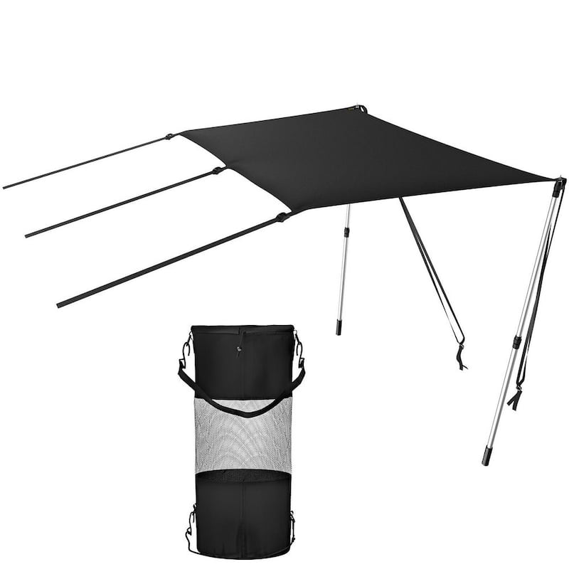 T-Top Sun Shade Kit 4 ft. x 5 ft. T-top Extension Kit UV-Proof 600D with Rustproof Telescopic Poles for Bimini Top