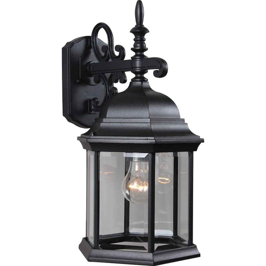 1-Light Black Outdoor Wall Sconce