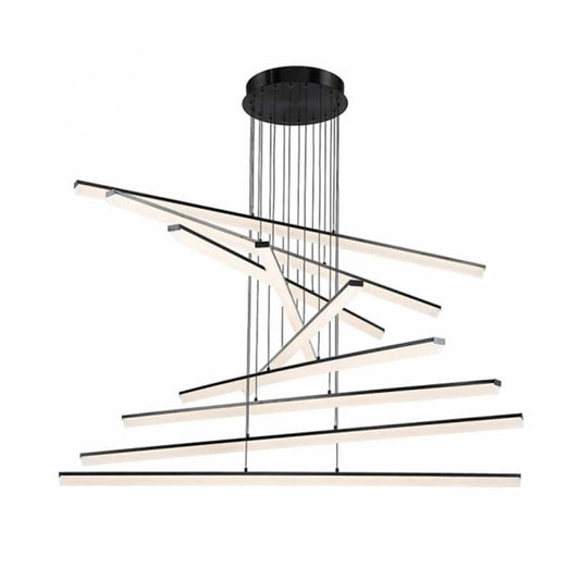 Stack 9-Light 1080-Watt Equivalent Integrated LED Black Pendant with Acrylic Shade