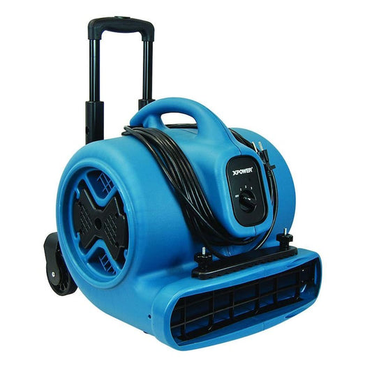 1/2 HP Air Mover Blower Fan with Telescopic Handle and Wheels and Carpet Clamp