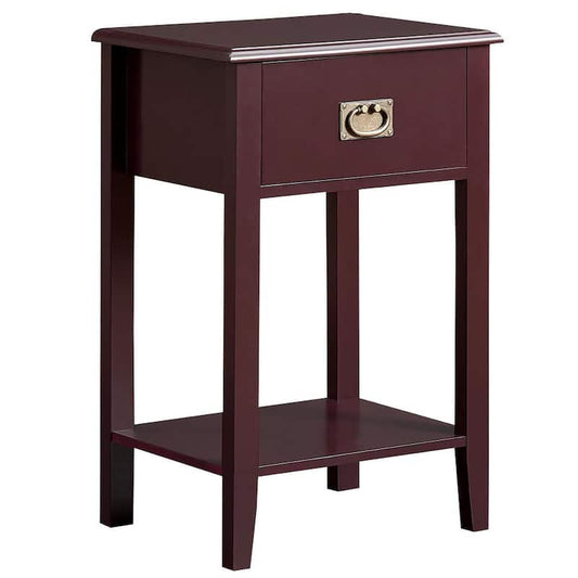 Tall Nightstand, Bedside Table with 1 Drawers and Storage Shelf, Industrial End Table£¬ 23.6H X 11.8W X 15.7L, Brown