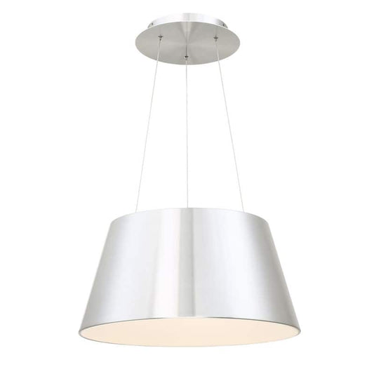 Vida 18 in. 280-Watt Equivalent Integrated LED Brushed Aluminum Pendant with PC Shade