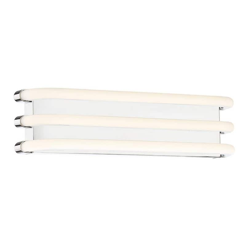 Trio 20 in. Chrome LED Vanity Light Bar and Wall Sconce, 3000K