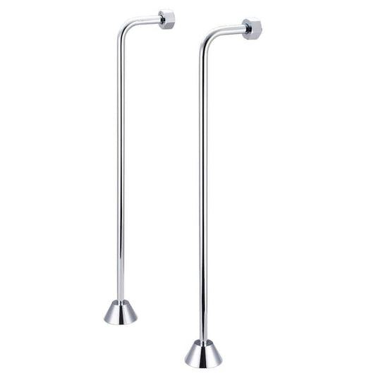 1/2 in. or 3/4 in. Single Offset Supply for Claw Foot Tubs, Triple Plated Chrome