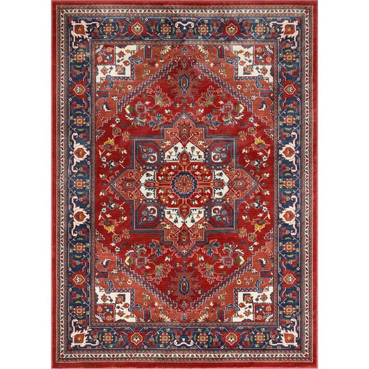 Tulsa Jackie Traditional Medallion Crimson/ Red 7 ft. 10 in. x 10 ft. 6 in. Area Rug