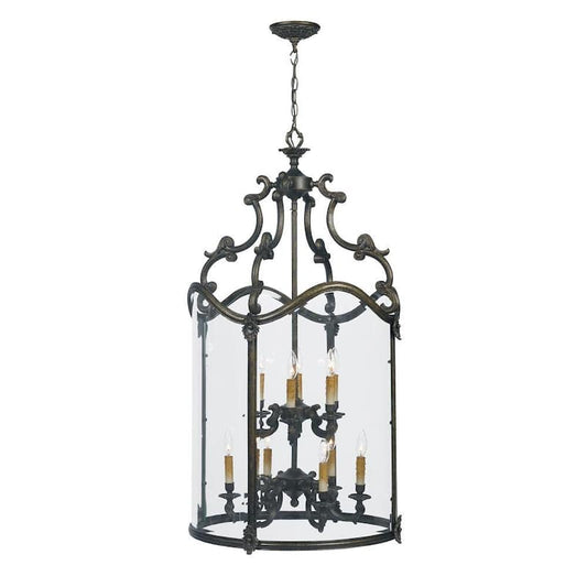 Venezia Collection 12-Light French Bronze Hanging Foyer Pendant