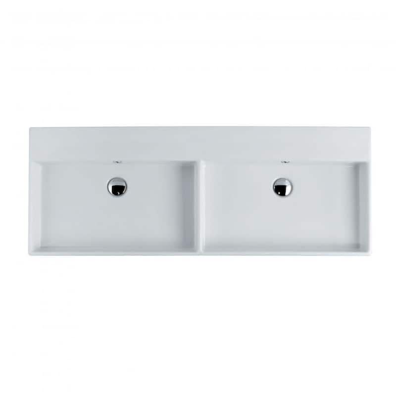 Unlimited 140 Wall Mount/Vessel Bathroom Sink in Glossy White without Faucet Hole