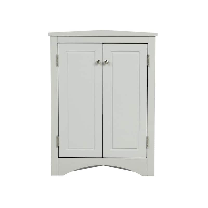 Triangle 23.6 in. W x 17.2 in. D x 31.5 in. H Gray Freestanding Linen Cabinet with Adjustable Shelves