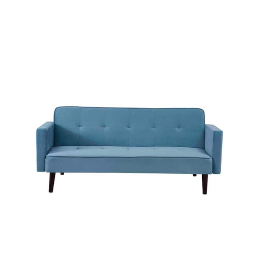 Taylor Greyish Cyan Tufted Vevetl Sofa Bed Sleeper