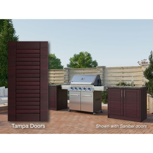 Tampa Mahogany 16-Piece 73.25 in. x 34.5 in. x 25.5 in. Outdoor Kitchen Cabinet Island Set