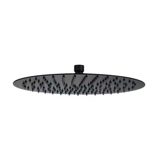 1-Spray Pattern with 2.5 GPM 10 in. Round Wall Mount Rain Fixed Shower Head in Matte Black