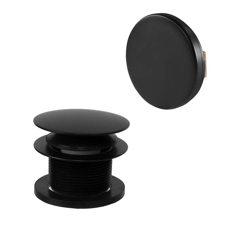 1-1/2 in. NPSM Coarse Thread Mushroom Tip-Toe Bathtub Drain with Illusionary Overflow Faceplate, Matte Black