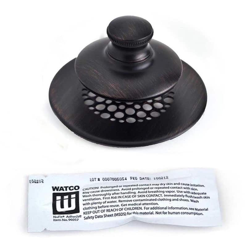 Universal NuFit Push Pull Bathtub Stopper, Grid Strainer - Silicone