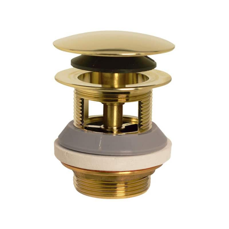 Tip-Toe Integrated Overflow Tub Drain in Polished Brass