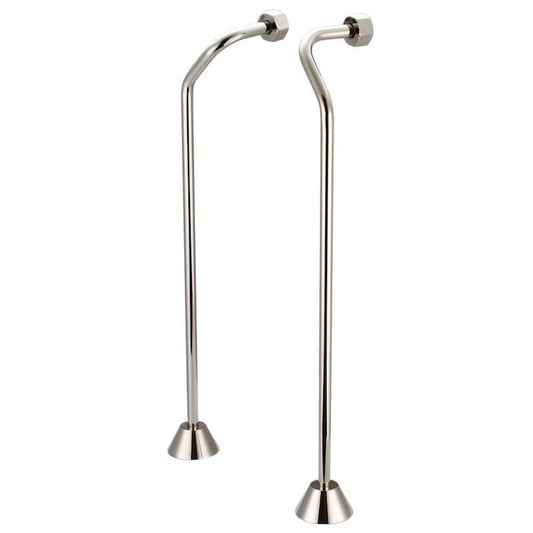 1/2 in. or 3/4 in. Double Offset Supply for Claw Foot Tubs, Polished Nickel