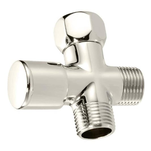 1/2 in. IPS Shower Arm Diverter Valve for Hand Held Showerhead and Fixed Spray Heads, Polished Nickel