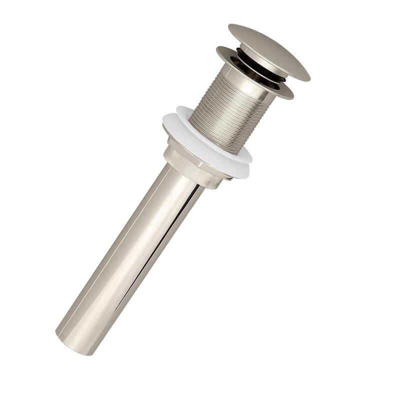 Tip-Toe Stopper Lavatory Drain without Overflow, Satin Nickel