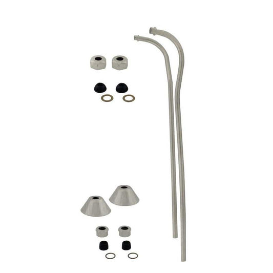 1/2 in. x 21-1/2 in. Double Offset Bath Supply Lines for Clawfoot or Freestanding Bathtubs, Satin Nickel