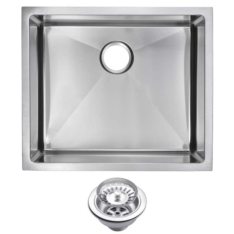 Undermount Stainless Steel 23 in. Single Bowl Kitchen Sink with Strainer in Satin