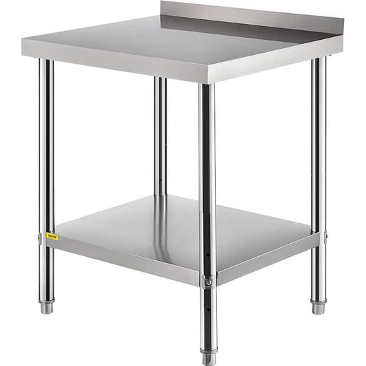 Stainless Steel Prep Table 36 x 24 x 35 in. Heavy Duty Metal Worktable with Adjustable Undershelf Kitchen Utility Tables