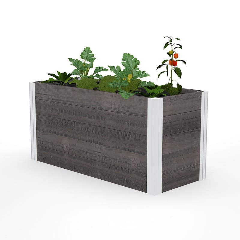 Urbana 39L x 16W x 18H Small Vinyl Parklette Planter, Slate Gray, VT17612