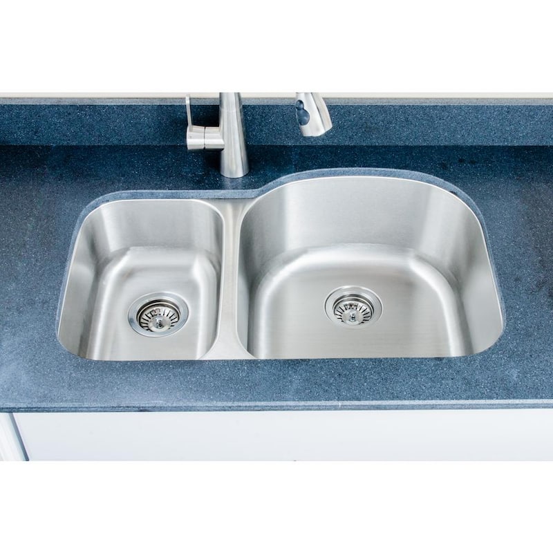 The Craftsmen Series Undermount Stainless Steel 32 in. 30/70 Double Bowl Kitchen Sink