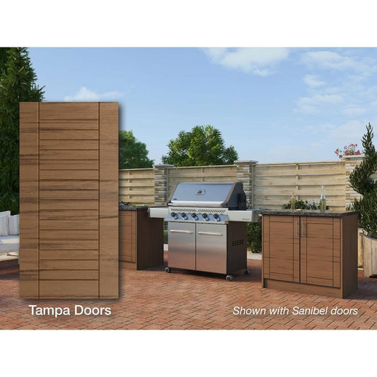 Tampa Teak 16-Piece 73.25 in. x 34.5 in. x 25.5 in. Outdoor Kitchen Cabinet Island Set