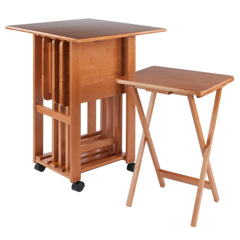 Sophia 28 in. Teak 5-Piece Snack Table Set