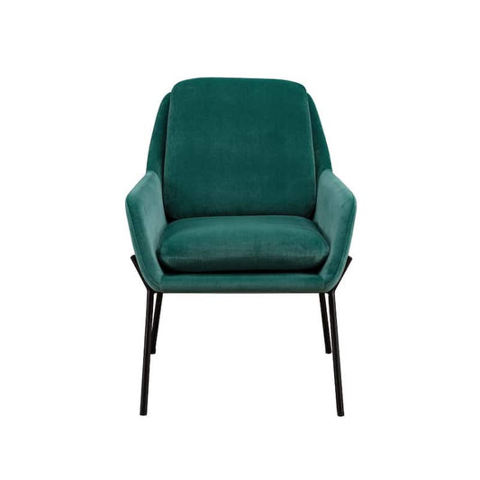 Teal/Black Velvet Modern Glam Accent Chair