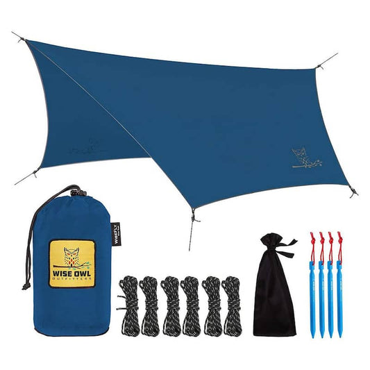 Wisefly 11 ft. x 9 ft. Blue Hammock Rain Tarp, Accessory Only