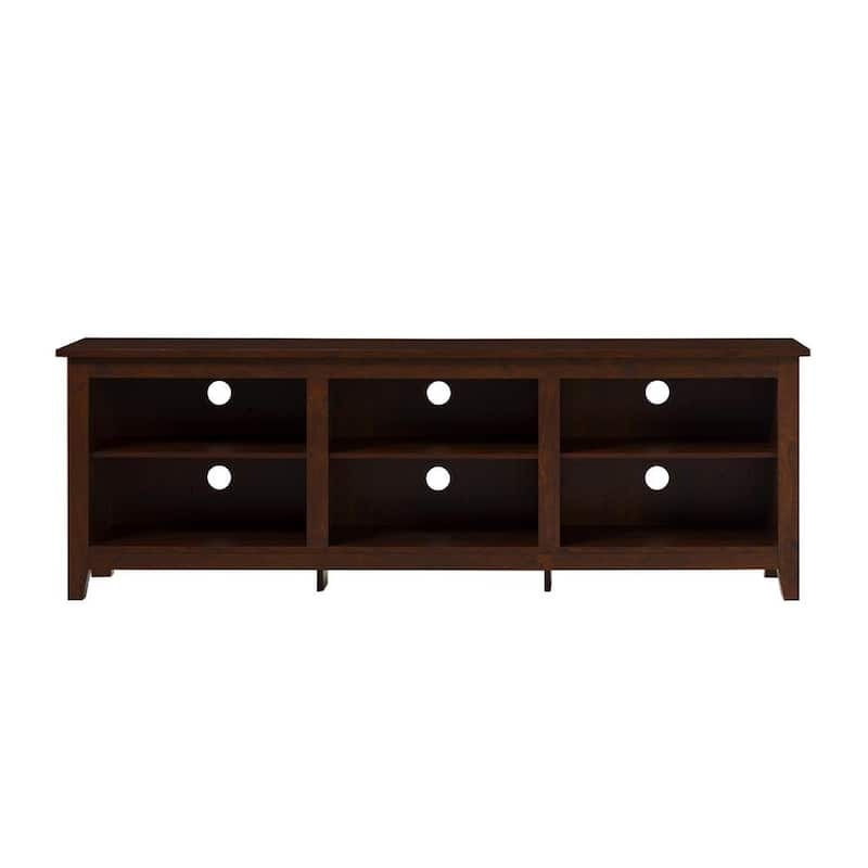 Walker Edison 70 in. Traditional Brown MDF TV Stand 70 in. with Adjustable Shelves