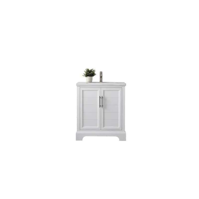 Vannes 30 in. W x 18 in. D x 34.5 in. H Bathroom Vanity in White with Ceramic Top