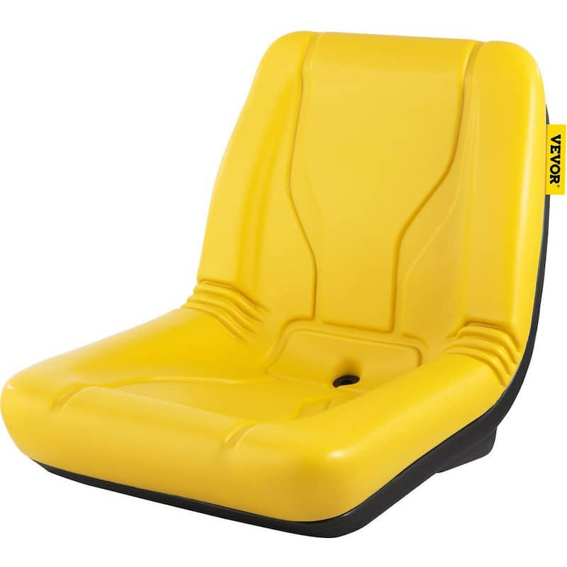 Universal Tractor Seat Industrial High Back PVC Lawn and Garden Mower Seat Steel Frame Compact Forklift Seat in Yellow