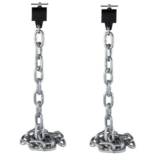 Weight Lifting Chain 44 lbs. 1-Pair 5.2 ft. Detachable Bench Press Chains for Power Lifting w/ Durable Collars in Silver