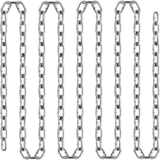 100 ft. x 0.25 in. G30 Tow Chain Proof Coil Chain Zinc Plated 13500 lbs. Load for Towing Logging Agriculture Guard Rails