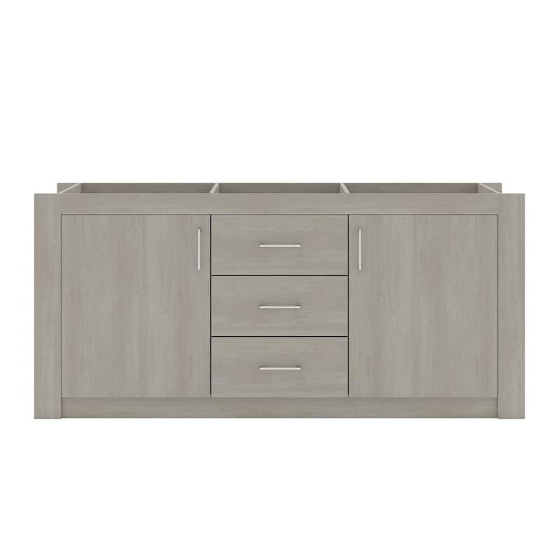 Tavian 60 in. W x 22 in. D x 33 in. H Double Sink Bath Vanity Cabinet without Top in Gray Oak