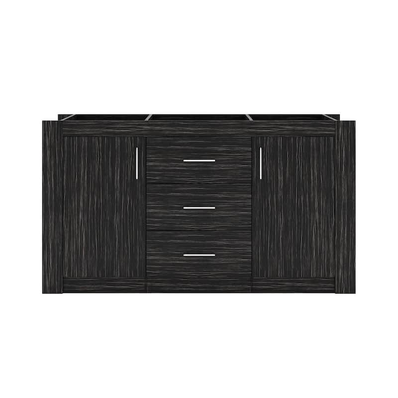 Tavian 60 in. W x 22 in. D x 33 in. H Bath Vanity Cabinet without Top in Midnight Oak