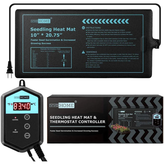 10 in. x 20.75 in. Waterproof Seedling Heat Mat with 40¡ãF to 108¡ãF Thermostat Controller