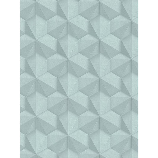 Tri-Hexagonal Wallpaper Blue Paper Strippable Roll (Covers 57 sq. ft.)