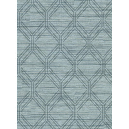 Vaughan Teal Geometric Teal Vinyl Strippable Roll (Covers 60.8 sq. ft.)