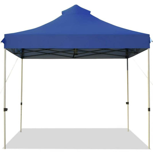 10 ft. x 10 ft. Portable Pop Up Canopy Event Party Tent Adjustable with Roller Bag Blue