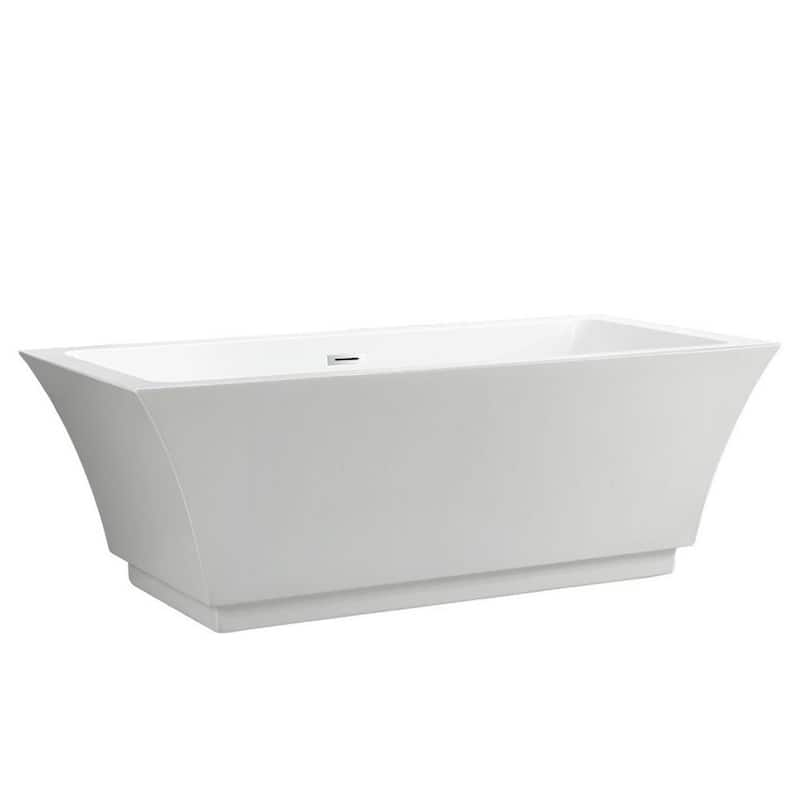 Strasbourg 67 in. Acrylic Flatbottom Freestanding Bathtub in White