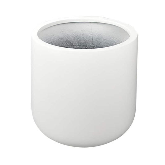 Syrah 16 in. x 16 in. x 16 Opening White Round Bottom Fiberglass Planter