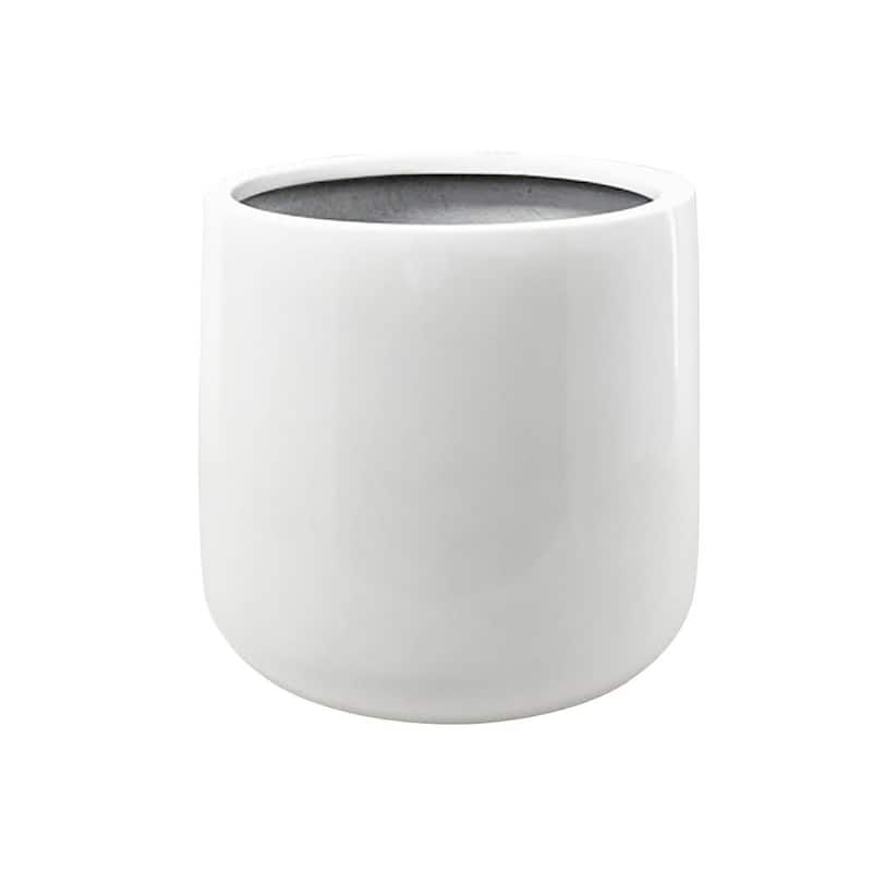 Syrah 20 in. x 20 in. x 20 in. x 20 Opening White Round Bottom Fiberglass Planter