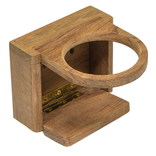 Teak Folding Insulated Drink Holder