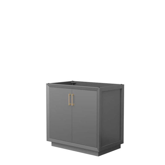 Strada 35.25 in. W x 21.75 in. D x 34.25 in. H Single Bath Vanity Cabinet without Top in Dark Gray