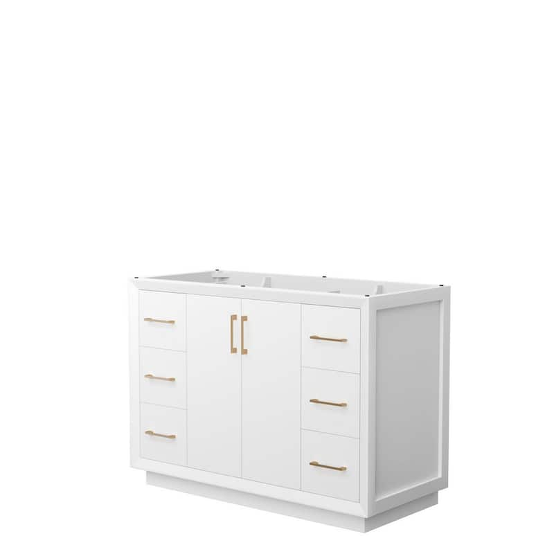 Strada 47.25 in. W x 21.75 in. D x 34.25 in. H Single Bath Vanity Cabinet without Top in White